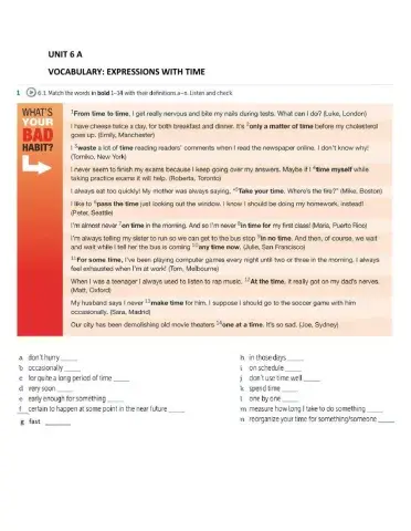 I 7 Unit 6 A Vocabulary