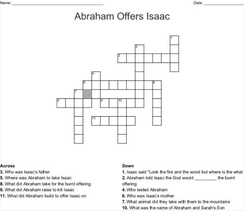 The Faith of Abraham: Crossword