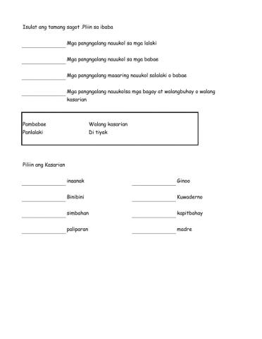 Fil - Kasarian ng Pangngalan