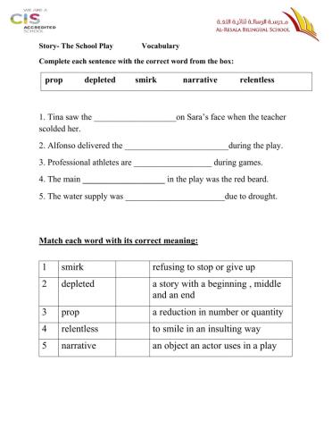 The School Play- Vocabulary