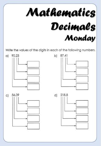 Mathematics - 4B - Decimals F