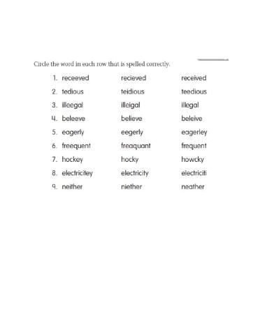 Spelling list 2