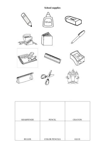 School supplies - Matching