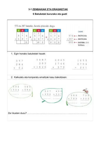 Batuketak bururako eta guzti