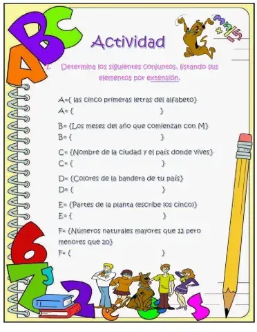 Determinación de conjuntos por extensión