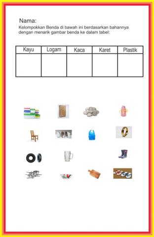 Pengelompokan Benda Berdasarkan Bahannya