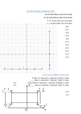סימון נקודות על קטעים