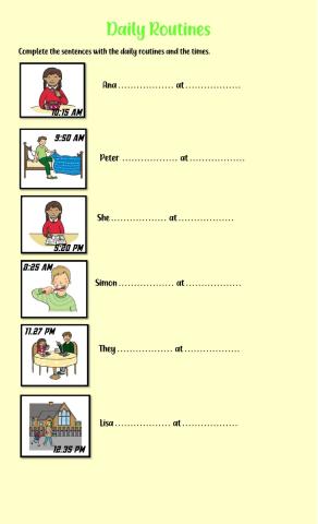 Daily Routines - Present Simple