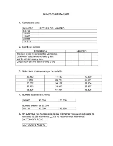 Números hasta 99999