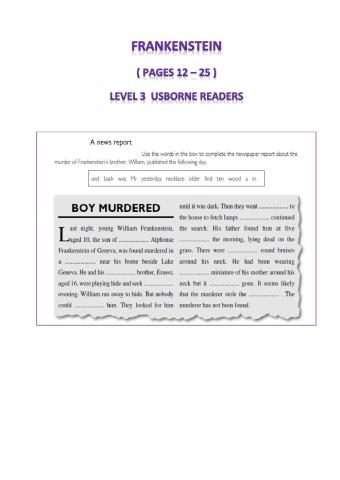 Frankenstein : A news report