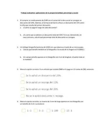 Proporcionalidad: porcentaje y escalas