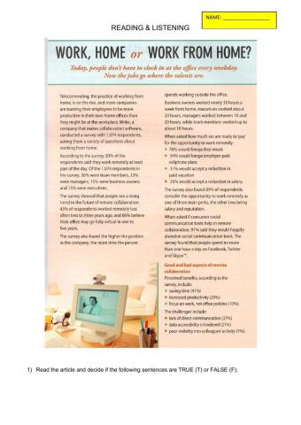 Reading and listening