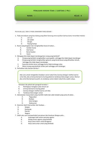 Penilaian Harian Tema 1  subtema2.pb.3