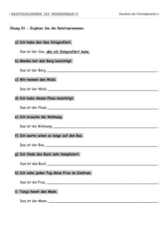 Relativsätze Akkusativ