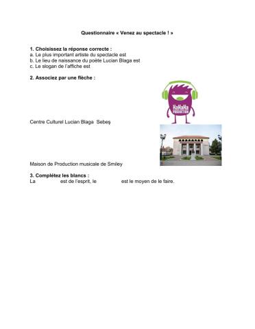 Questionnaire sur une affiche