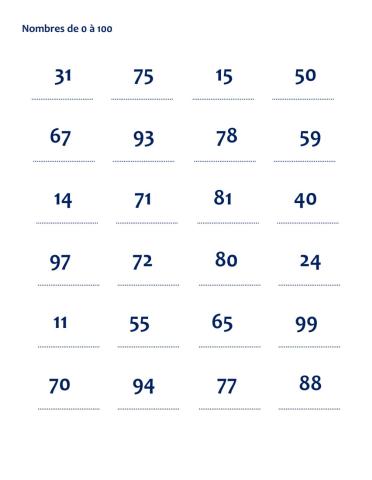 Nombres 0-100