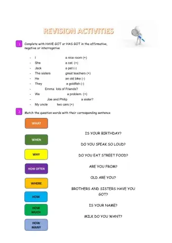 Revision exercises for beginners