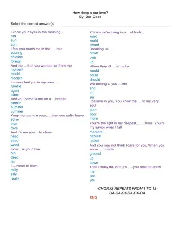 How Deep Is your Love - by Bee Gees