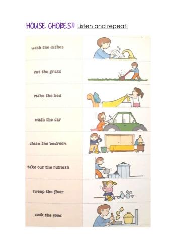 House CHores- Listen and repeat
