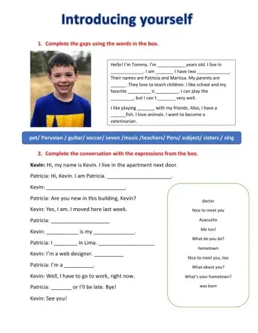 Introducing yourself