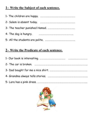 Simple subject and predicate