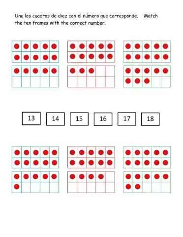 Une los ten frames con el numero correcto.