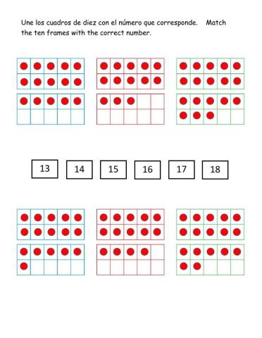 Une los ten frames con el numero correcto.