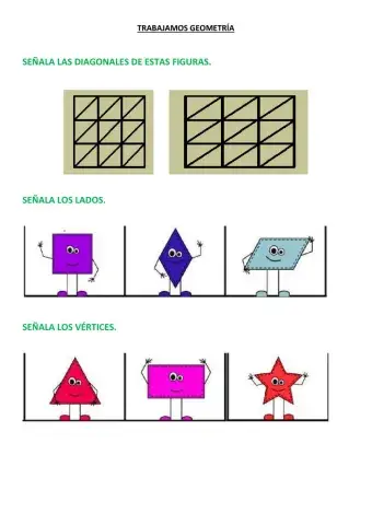 Diagonales, vértices y lados