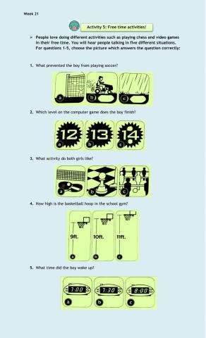 Listening activity - Level B1