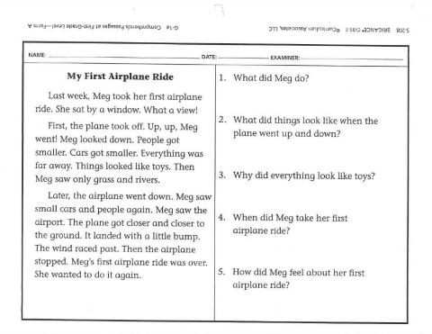 Brigance Reading Comprehension