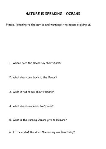 Nature is Speaking - Oceans