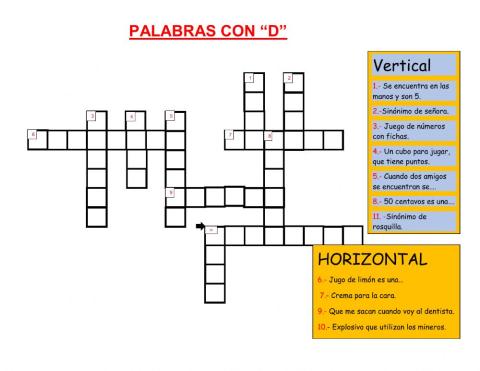 Palabras con d
