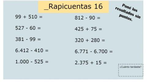 Cuentas mentales 16