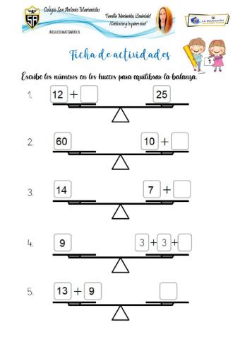 Reconocemos la igualdad en la balanza