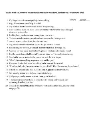 Comparatives an superlatives