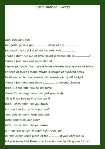 Sorry - Justin Bieber
