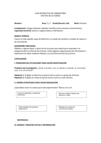 Guía interactiva: Efectos de la fuerza