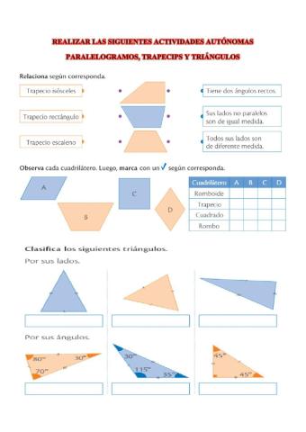 Paralelogramos, trapecios y triángulos y su perímetro
