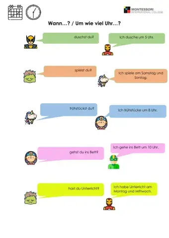 Wann-Um wie viel Uhr