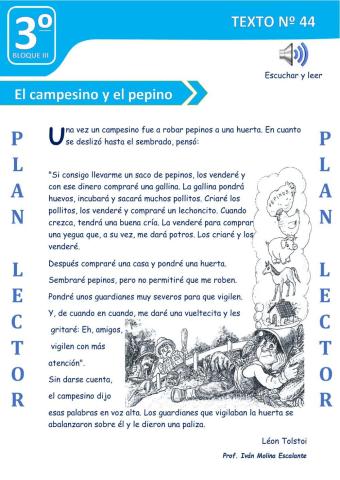 Texto nº 44 el campesino y el pepino