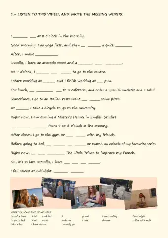 Listening. daily routine 1