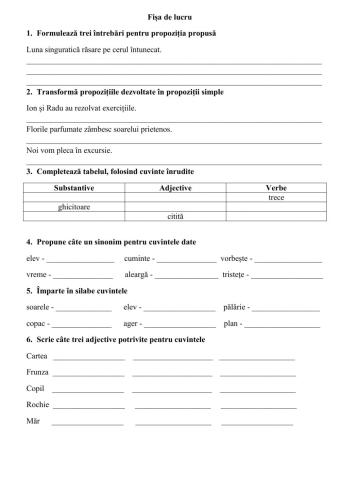 Exerciții gramaticale