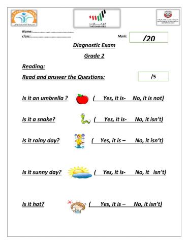 English Diagnostic Test
