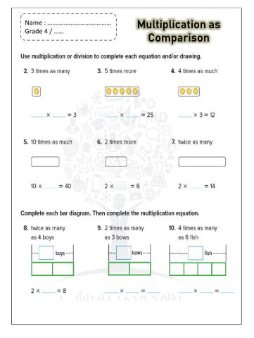 Multiplication as comparison