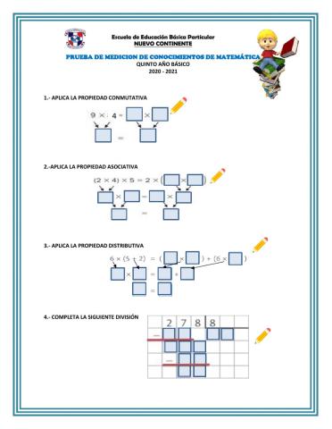 Prueba de matematica 2