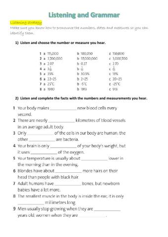 Listening and Grammar