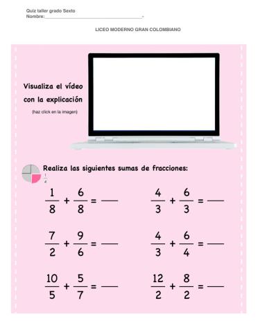 Suma y resta de fracciones