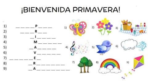 Crucigrama primavera