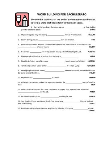 Word building for bachillerato