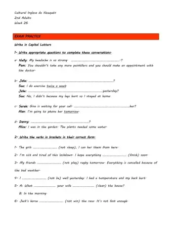 Revision for Test 2- Week 26